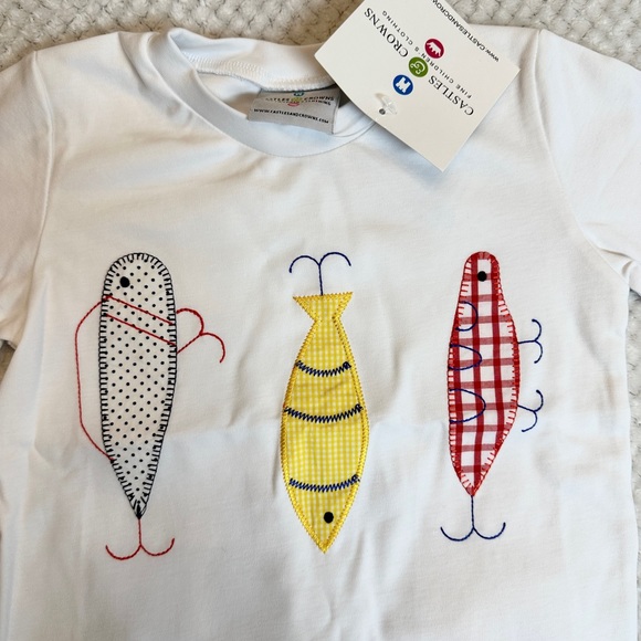 Fishing Lure and Red Windowpane Short Set size 4T NWT - Picture 2 of 3